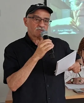 Markus Sokol fala na cerimônia de doação do acervo de Arkan Simaan ao Cemap