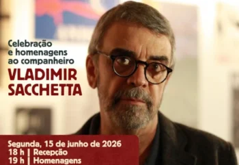 Cartaz do ato em homenagem a Vladimir Sacchetta