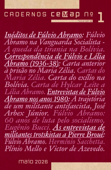 Capa de "Cadernos Cemap nº 1 – nova série"
