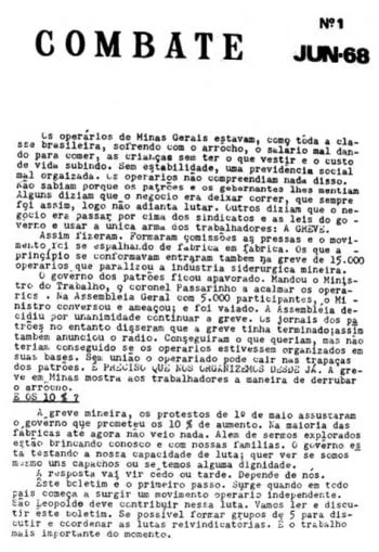 Combate nº 1, junho 1968