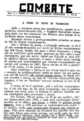 Combate n°8, sem data, 1968