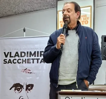 Florestan Fernandes Júnior no ato de homenagem a Vladimir Sacchetta