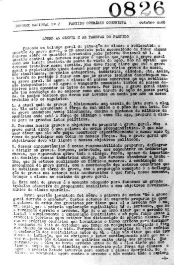 Informe Nacional nº 2, outubro de 1968