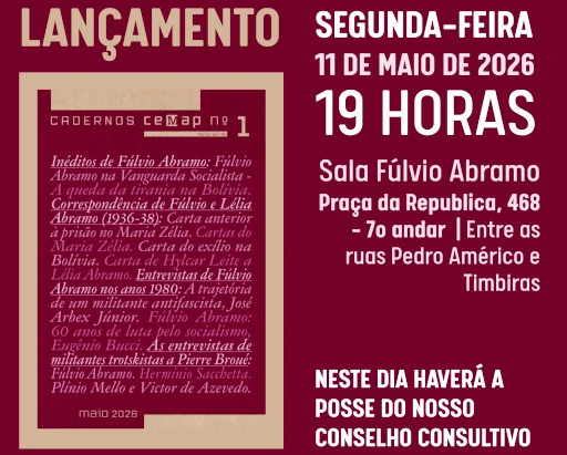 Cartaz de lançamento da nova série dos "Cadernos Cemap"
