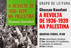 Cartaz dos encontros do Grupo de Leitura sobre livro de Kanafani